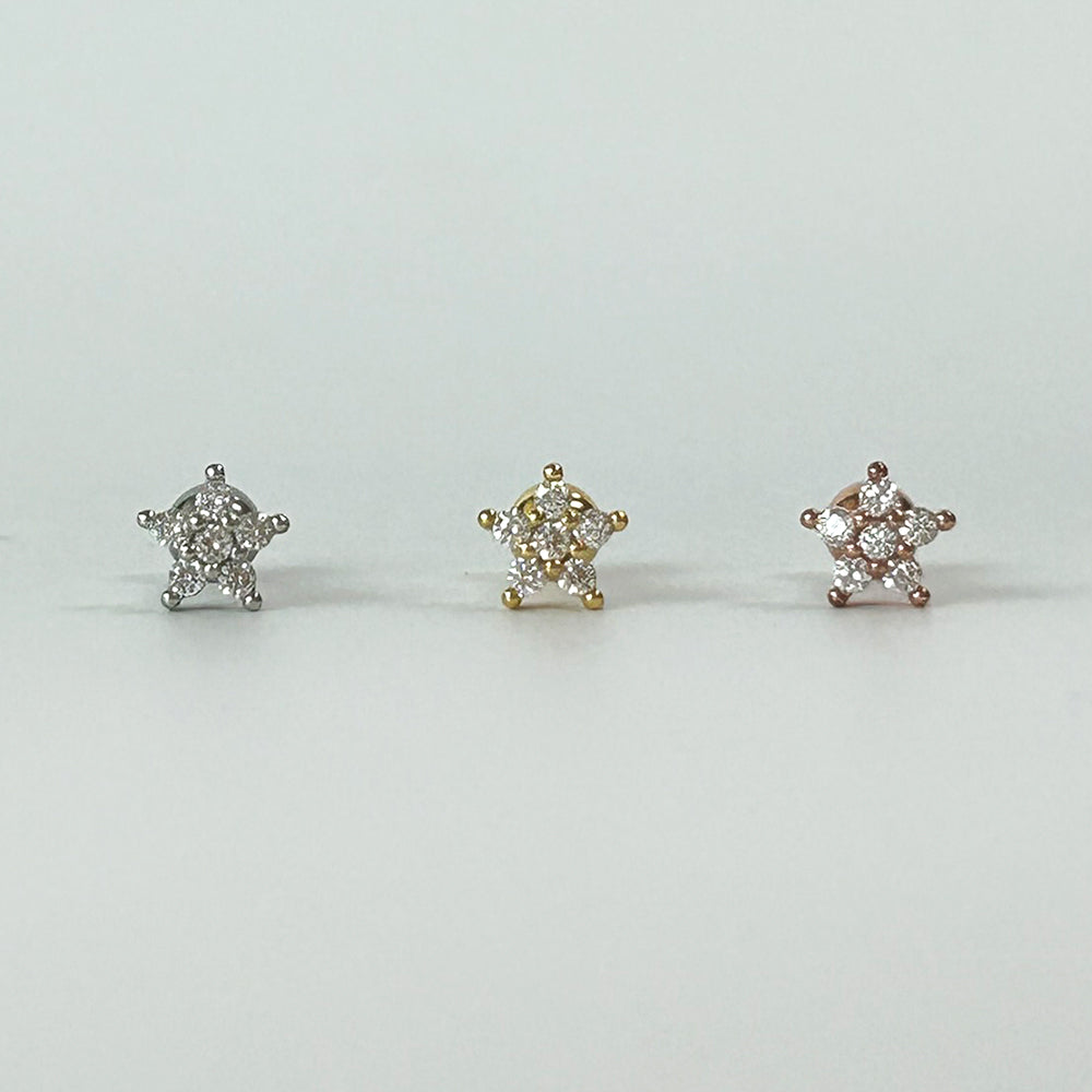 MN 018 ［サージカルステンレス］キュービックフラワーピアス