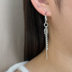 YEH 012 ［サージカルステンレス］チェーンスチールドロップワンタッチピアス