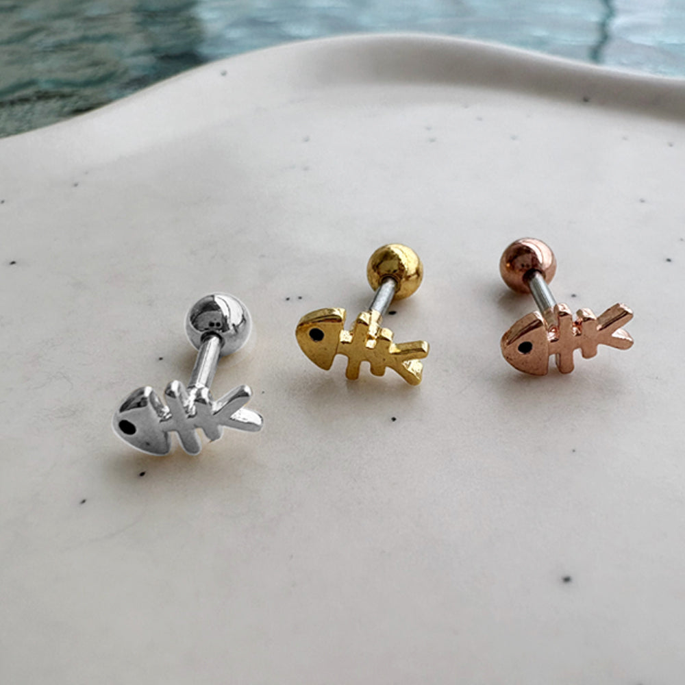 MN 151 ［サージカルステンレス］魚の骨ピアス