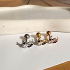 A5 268 ［サージカルステンレス］三色月ストーンピアス