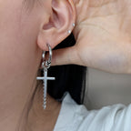 YEH 014 ［サージカルステンレス］十字架ワンタッチピアス