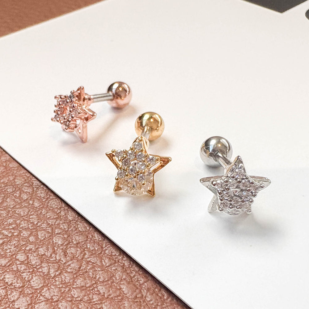 MP 002 ［サージカルステンレス］ストーン星ピアス