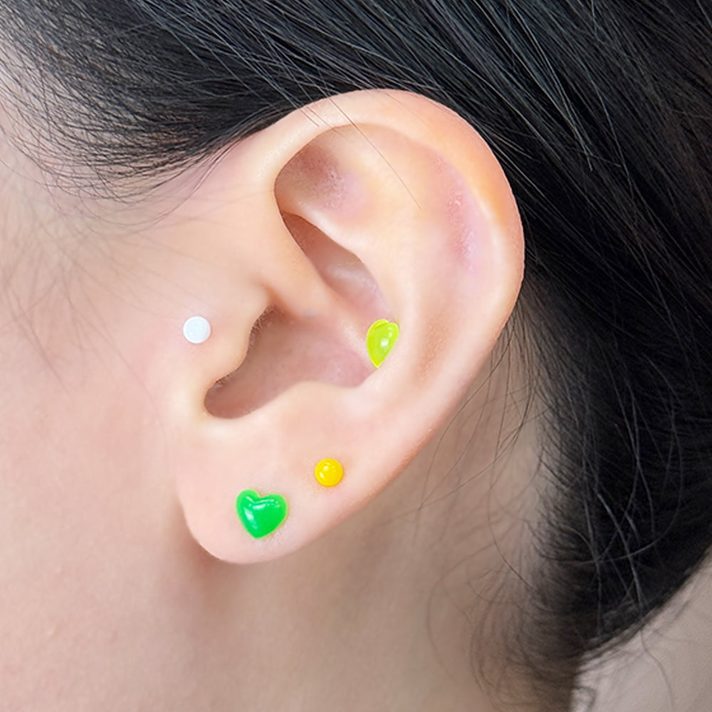 MK 068-8 ［サージカルステンレス］アクリルネオンハートピアス