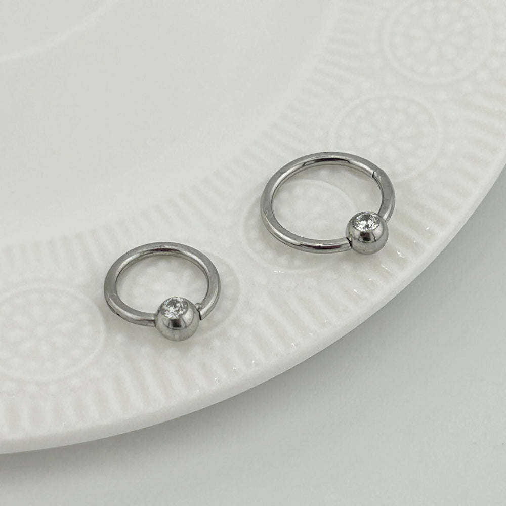 STS 100 [サージカルステンレス]　ボールリングピアス