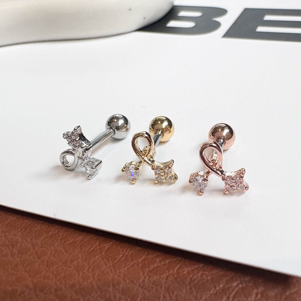 MP 161 ［サージカルステンレス］クリアキュービックピアス