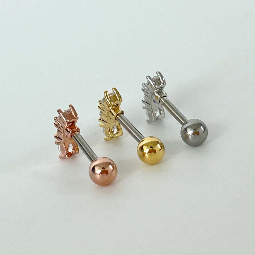 MN 169 ［サージカルステンレス］シンプルキュービックストーンピアス