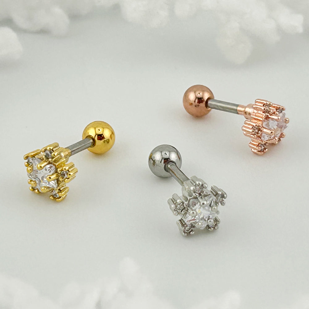 MN 066 ［サージカルステンレス］キュービック花＆星ピアス