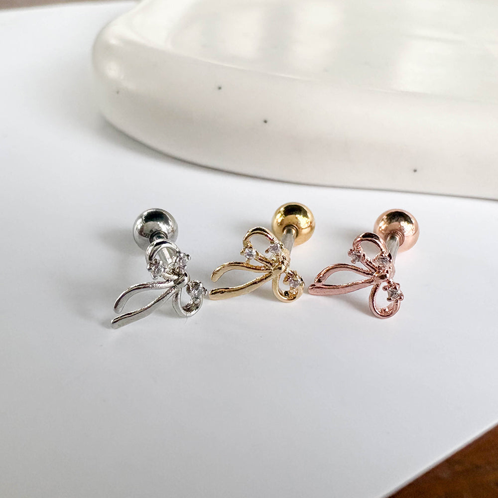 MN 196 ［サージカルステンレス］リボンピアス