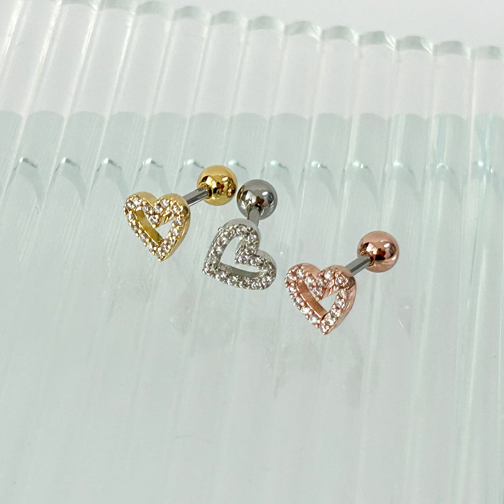 MN 085 ［サージカルステンレス］ラインハートキュービックピアス