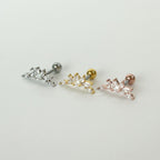 MP 122 ［サージカルステンレス］キュービック羽＆葉っぱピアス