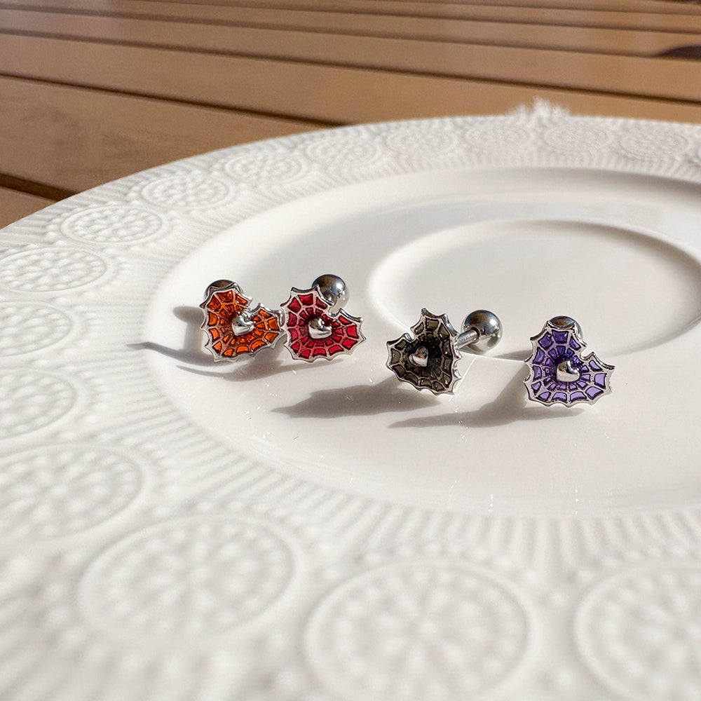 A5 279 ［サージカルステンレス］ハートスパイダーピアス