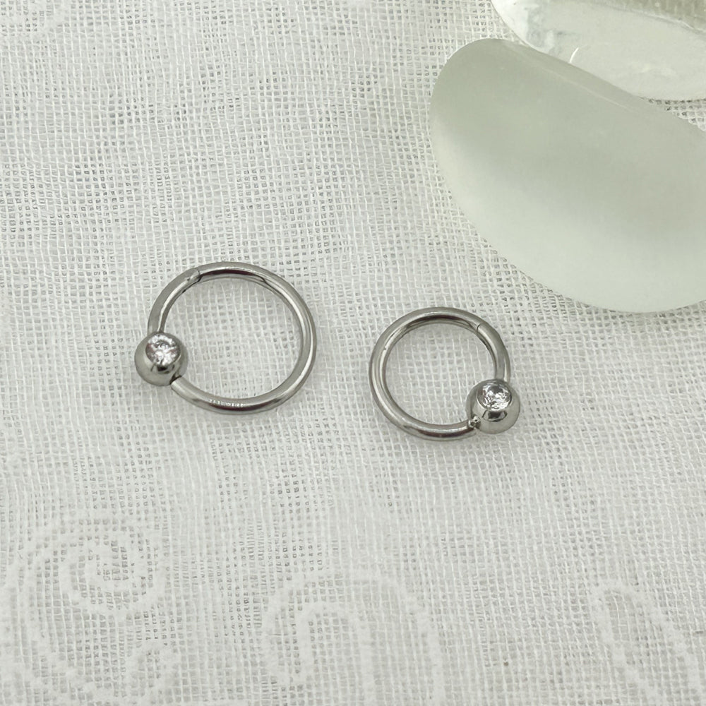 STS 100 [サージカルステンレス]　ボールリングピアス