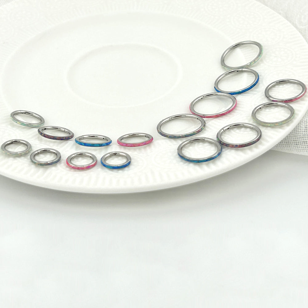 STS 109 ［サージカルステンレス］ホワイトパープルピンクブルーリングピアス