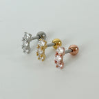 MN 169 ［サージカルステンレス］シンプルキュービックストーンピアス