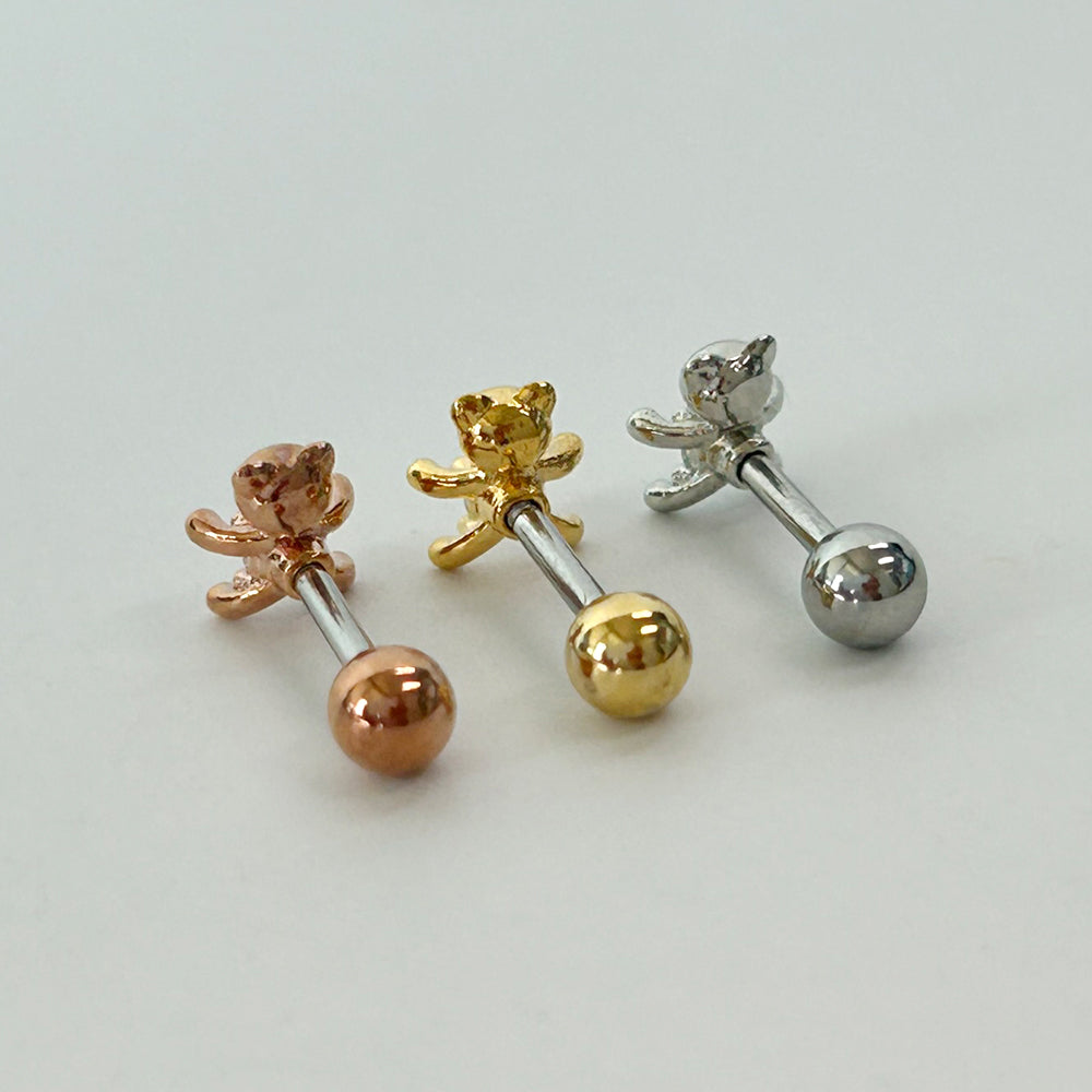 MS 062 　［サージカルキュービック］ストーンベアピアス