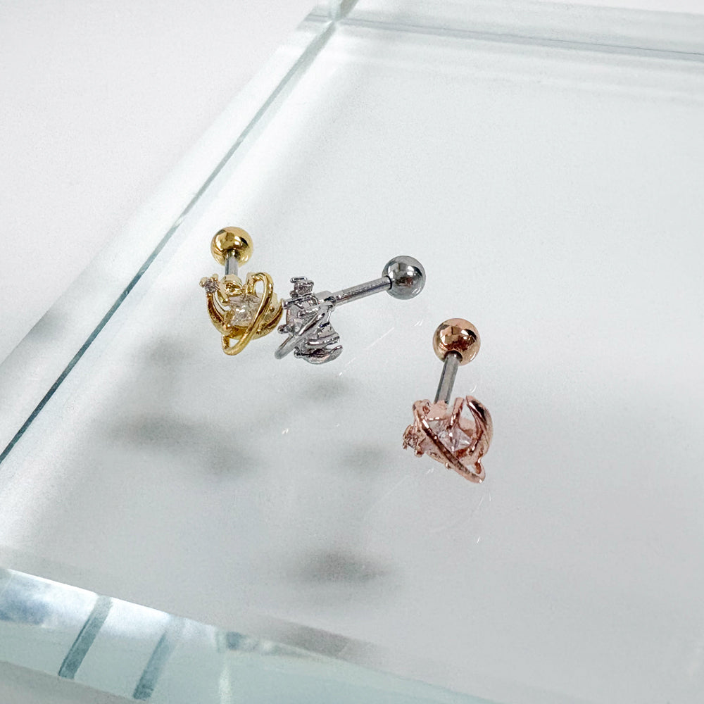 A8 172 ［サージカルステンレス］月＆星＆天の川ピアス