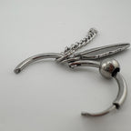 YEH 011 ［サージカルステンレス］羽リングワンタッチピアス