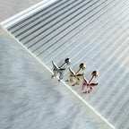 A10 073 ［サージカルステンレス］リボンミニスタードロップピアス