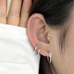 STS 044 ［サージカルステンレス］シンプルストーンリングピアス