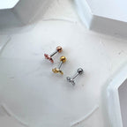 A10 072 ［サージカルステンレス］リボンムーン月ピアス