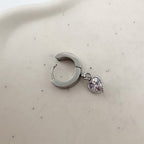 YEH 017 ［サージカルステンレス］キュービックハートリングピアス