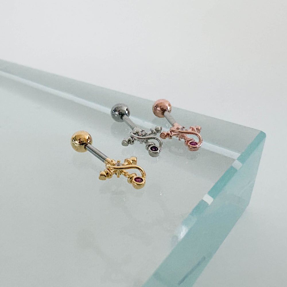 A8 272 [サージカルステンレス ]　三色十字架ピアス