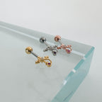 A8 272 [サージカルステンレス ]　三色十字架ピアス