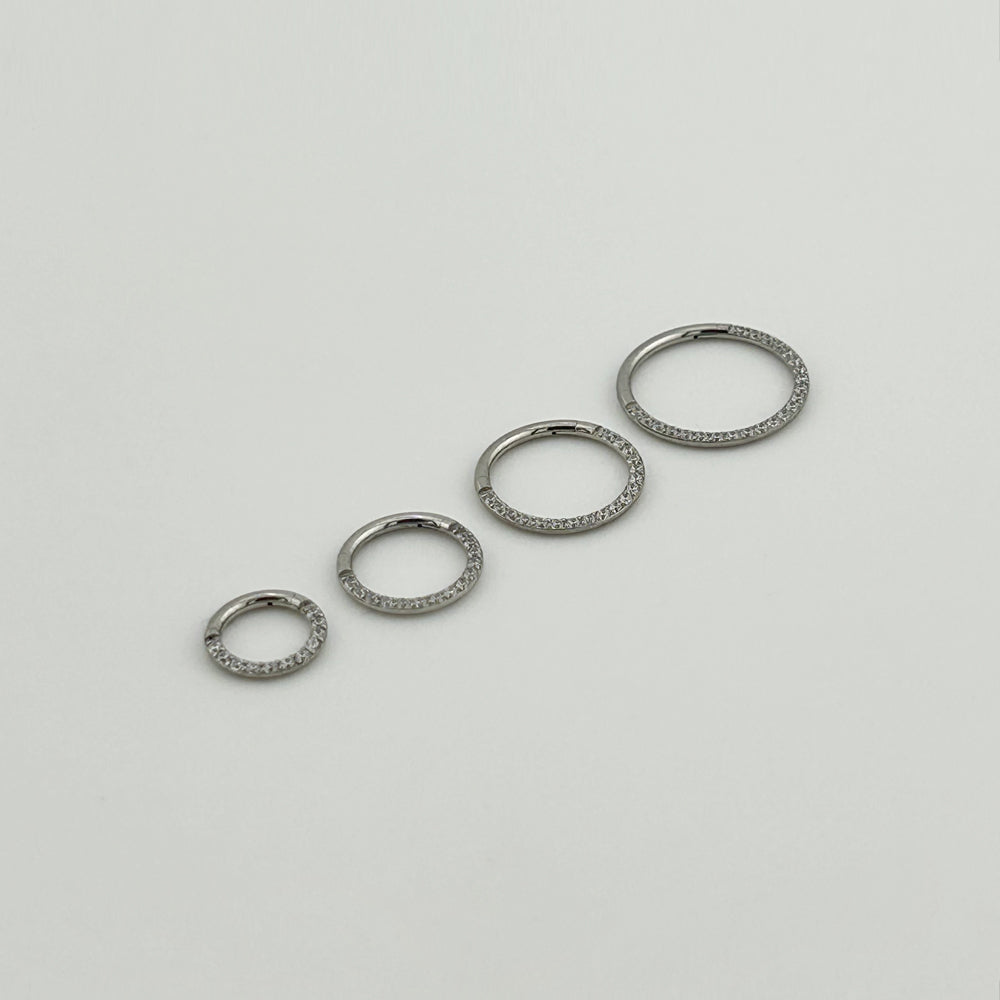 STS 051 ［サージカルステンレス］ハーフストーンリングピアス