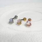 A5 293 ［サージカルステンレス］ツインクルスターキュービックハートピアス