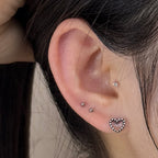 YES 060　［サージカルステンレス］ゴシックシンプルねじりハートピアス