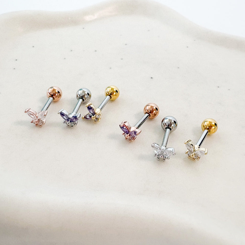 A8 239 ［サージカルステンレス］蝶々ピアス