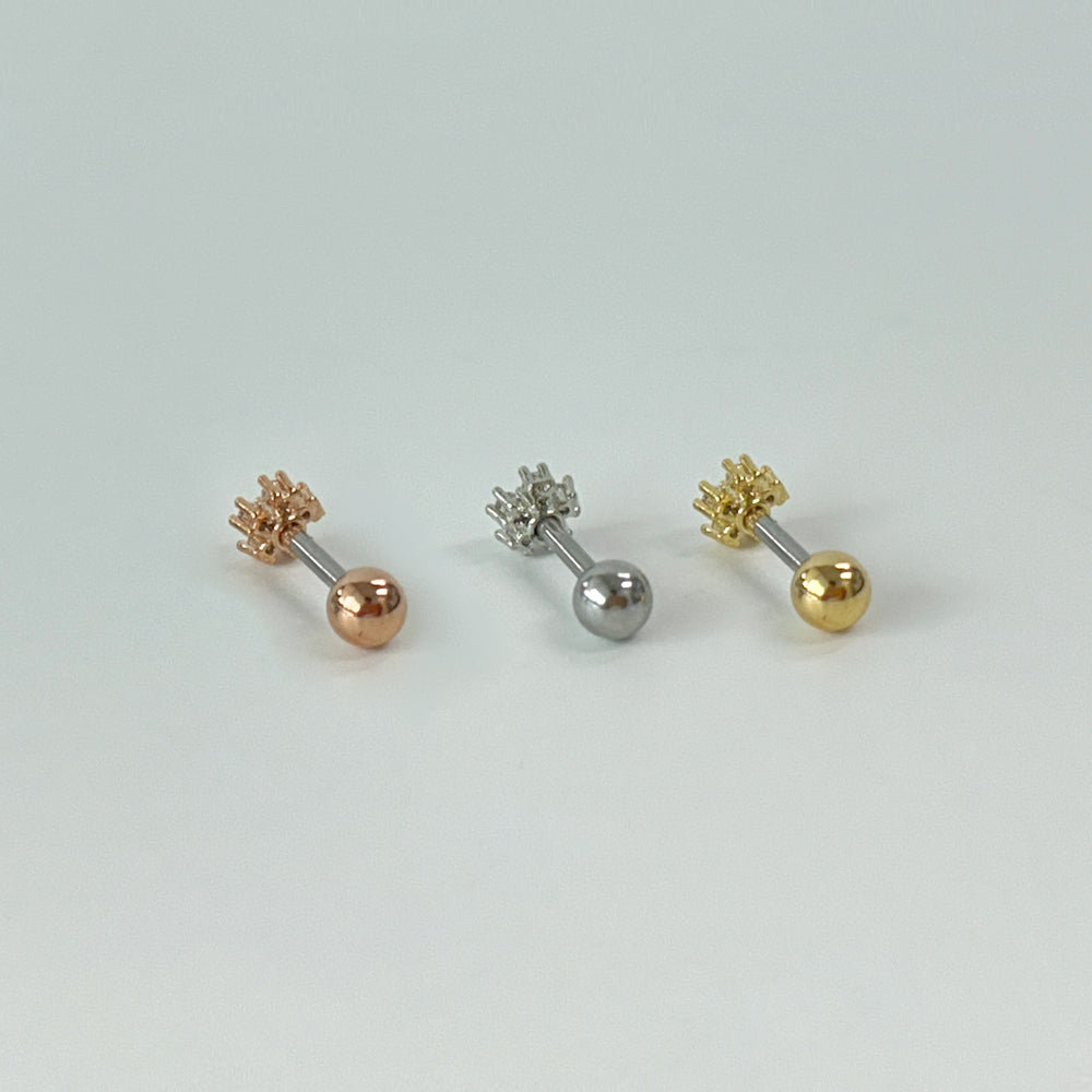 MN 041 ［サージカルステンレス］ミニキュービックお花ピアス