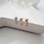 A8 286 [サージカルステンレス]　ドロップ星花ピアス