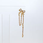 A5 286 ［サージカルステンレス］チェーンリボンピアス