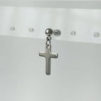 YES 037 ［サージカルステンレス］シンプル十字架ピアス
