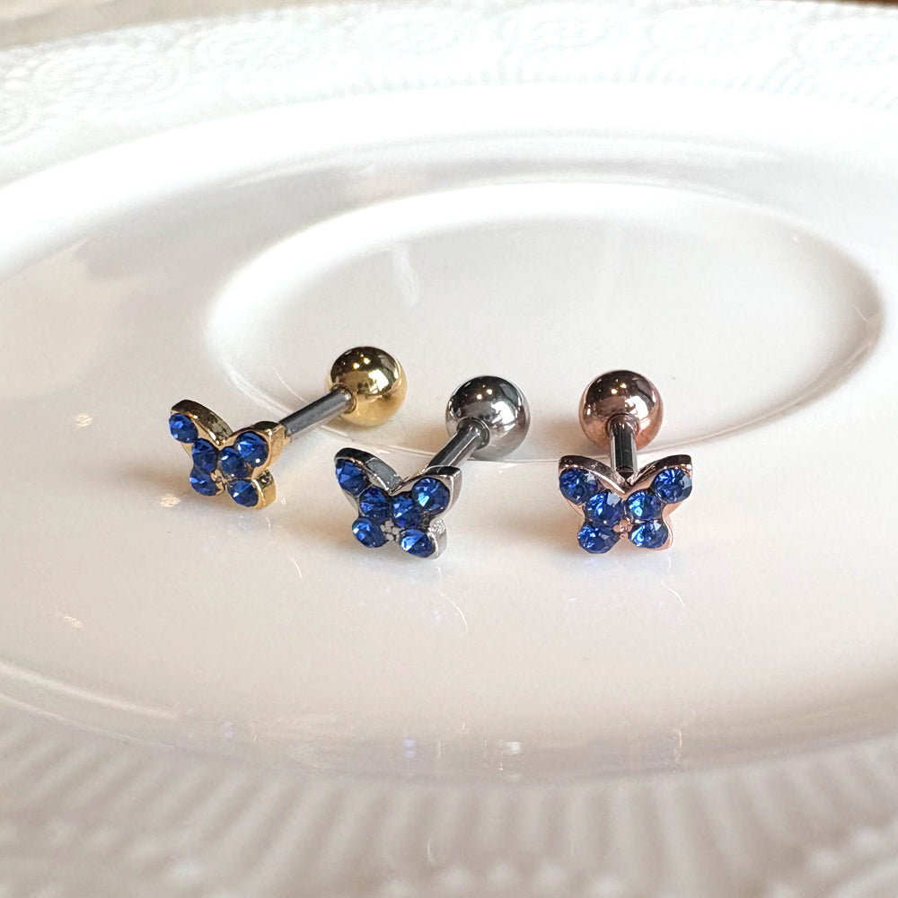 MP 149 ［サージカルステンレス］キュービック蝶々ピアス