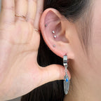 YEH 003 ［サージカルステンレス］インディアン羽リングワンタッチピアス