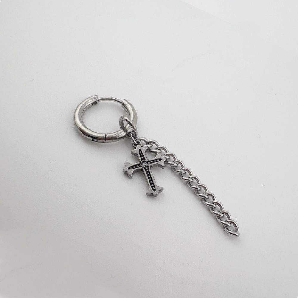 YEH 013 ［サージカルステンレス］ゴシック十字架ワンタッチピアス