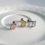 A5 067 ［サージカルステンレス］楕円形ストーンピアス