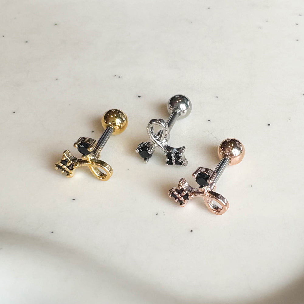 MP 160 ［サージカルステンレス］ブラックキュービックピアス