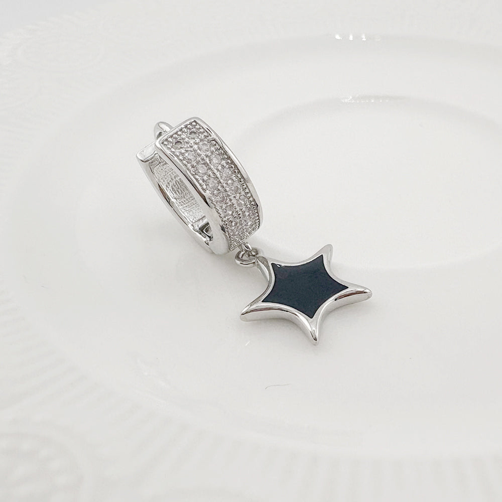 YEH 018 ［サージカルステンレス］星リングワンタッチピアス