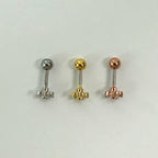 MN 018 ［サージカルステンレス］キュービックフラワーピアス