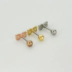 A8 106 ［サージカルステンレス］キュービックリボンピアス