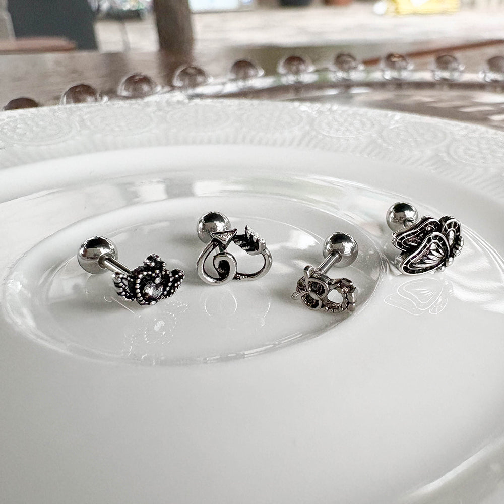 MV 001 ［サージカルステンレス］アンティークピアス