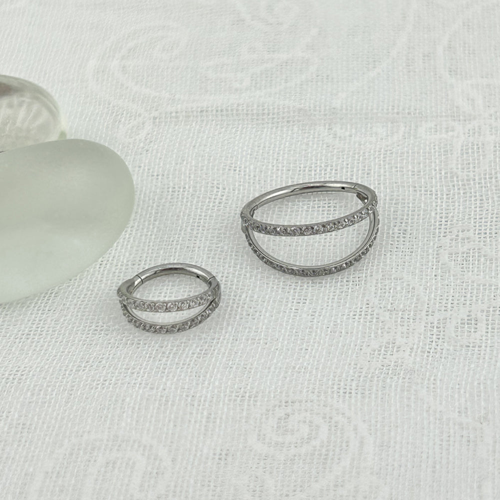 STS 047 ［サージカルステンレス］二重ストーンピアス