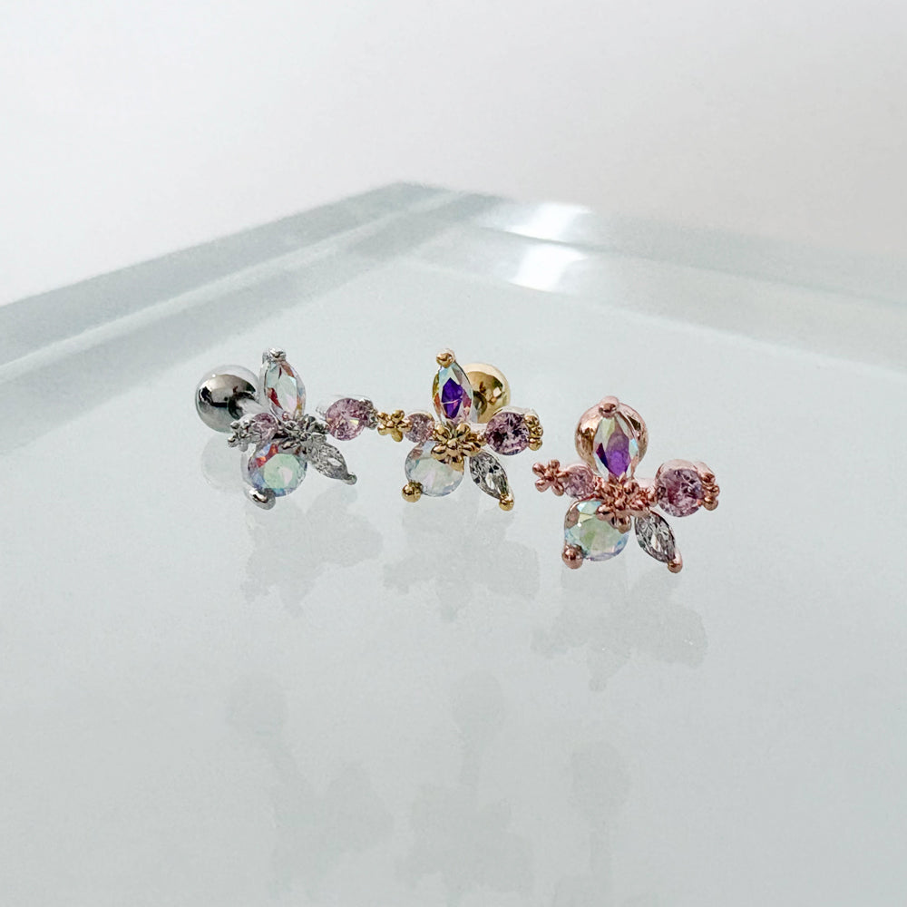 A8 289 [サージカルステンレス]　ストーン花ピアス
