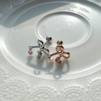 A5 244 [サージカルステンレス]　チャームリボンピアス