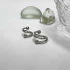 STS 033 ［サージカルステンレス］ツーボールリングピアス