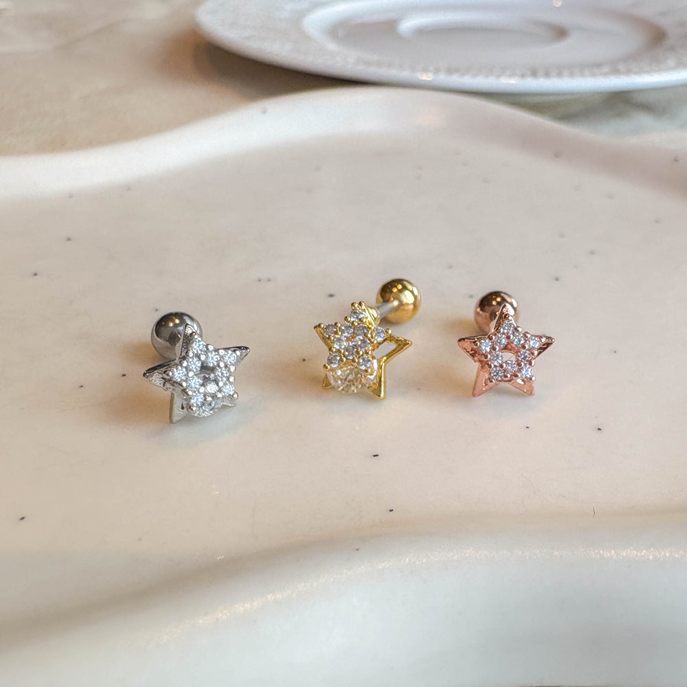 MP 002 ［サージカルステンレス］ストーン星ピアス