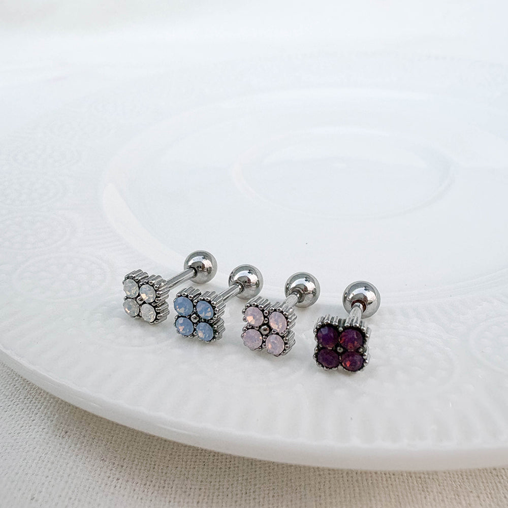 B3 057 ［サージカルステンレス］ストーン花ピアス